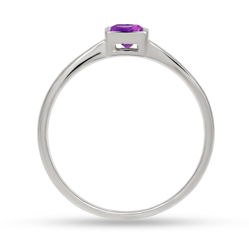 4*4 MM Square - Amethyst Faceted Ring - CB-R824A Catalogue