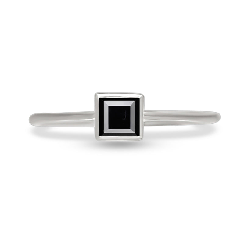 4*4 MM Square - Black Spinel Ring - CB-R824BS Catalogue