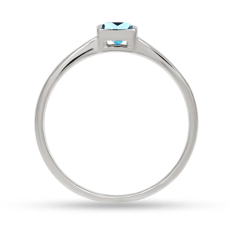 4*4 MM Square - Blue Topaz Ring - CB-R824BT Catalogue