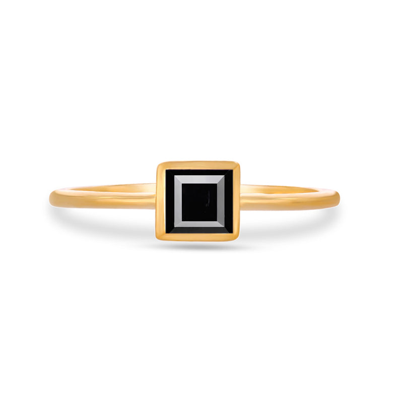 4*4 MM Square - 18k Gold Vermeil - Black Spinel Ring - CB-R824G-BS Catalogue
