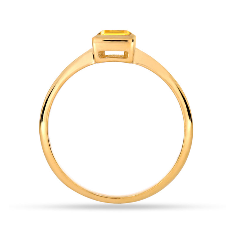 4*4 MM Square - 18k Gold Vermeil - Citrine Ring - CB-R824G-C Catalogue