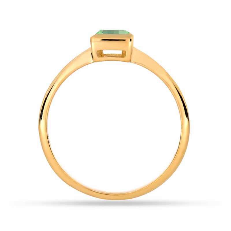 4*4 MM Square - 18k Gold Vermeil - Mint Green Kyanite Ring - CB-R824G-GK Catalogue