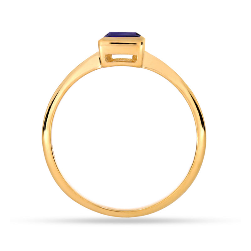 4*4 MM Square - 18k Gold Vermeil - Iolite Ring - CB-R824G-I Catalogue