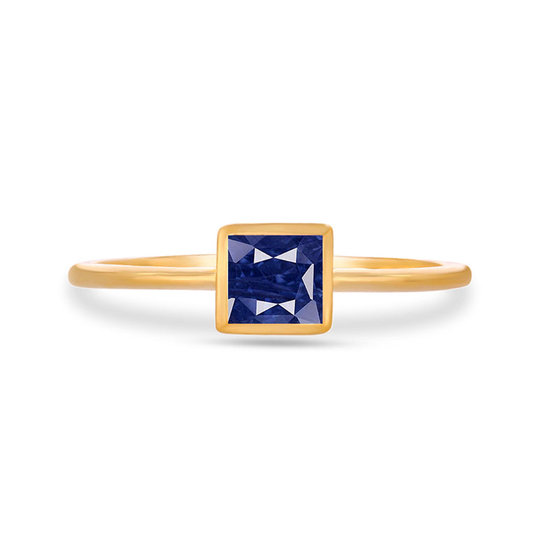 4*4 MM Square - 18k Gold Vermeil - Kyanite Faceted Ring - CB-R824G-K Catalogue