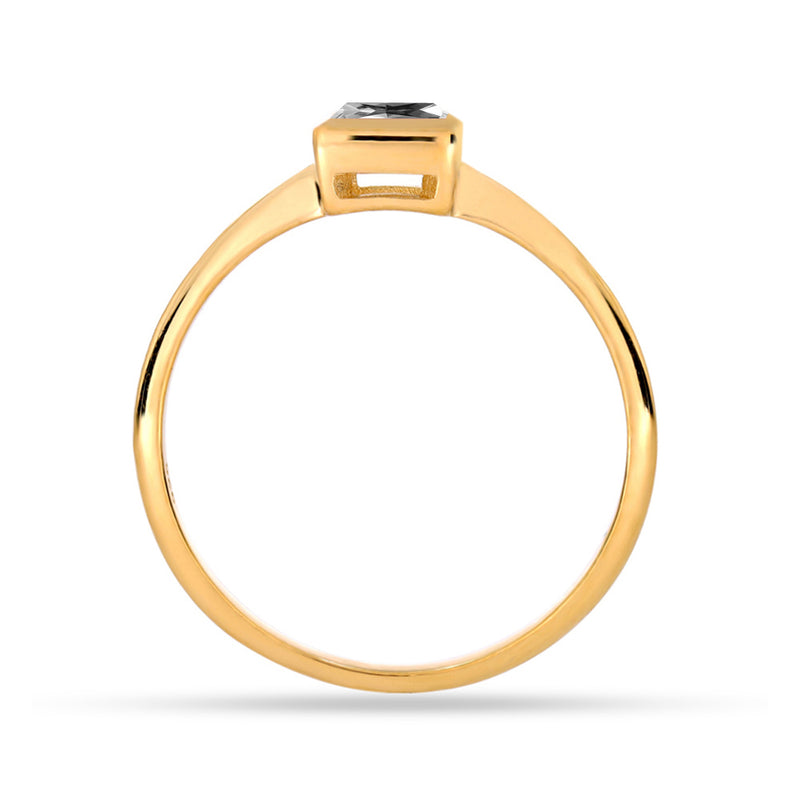 4*4 MM Square - 18k Gold Vermeil - Natural White Topaz Ring - CB-R824G-WT Catalogue