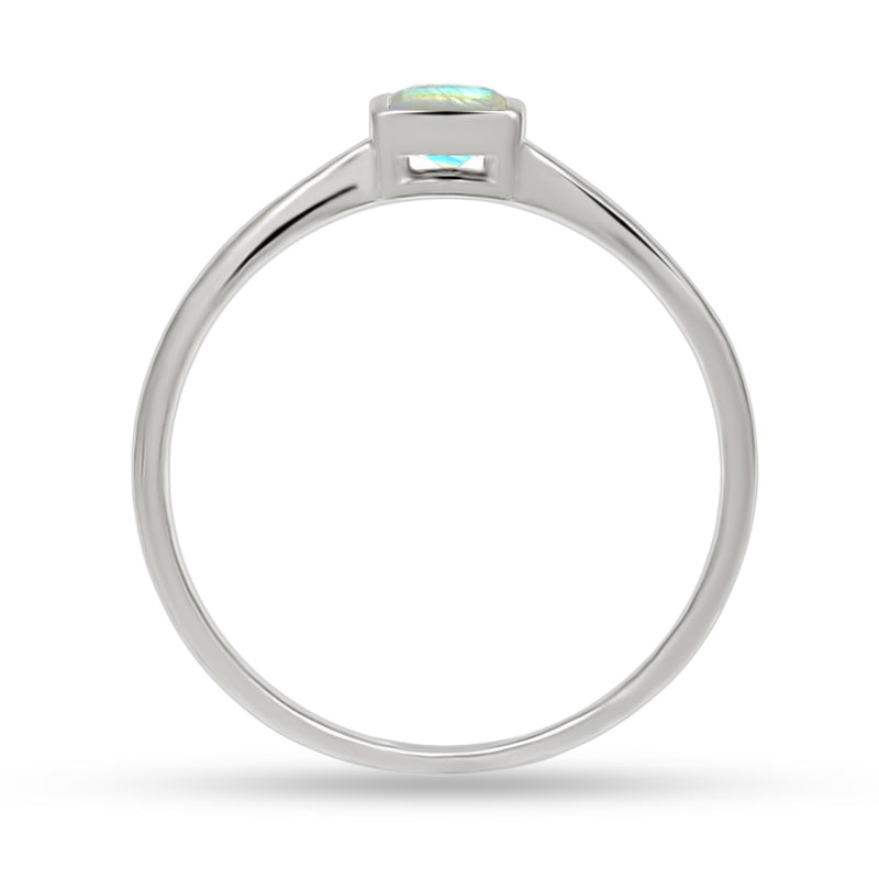 4*4 MM Square - Rainbow Moonstone Faceted Ring - CB-R824RM Catalogue