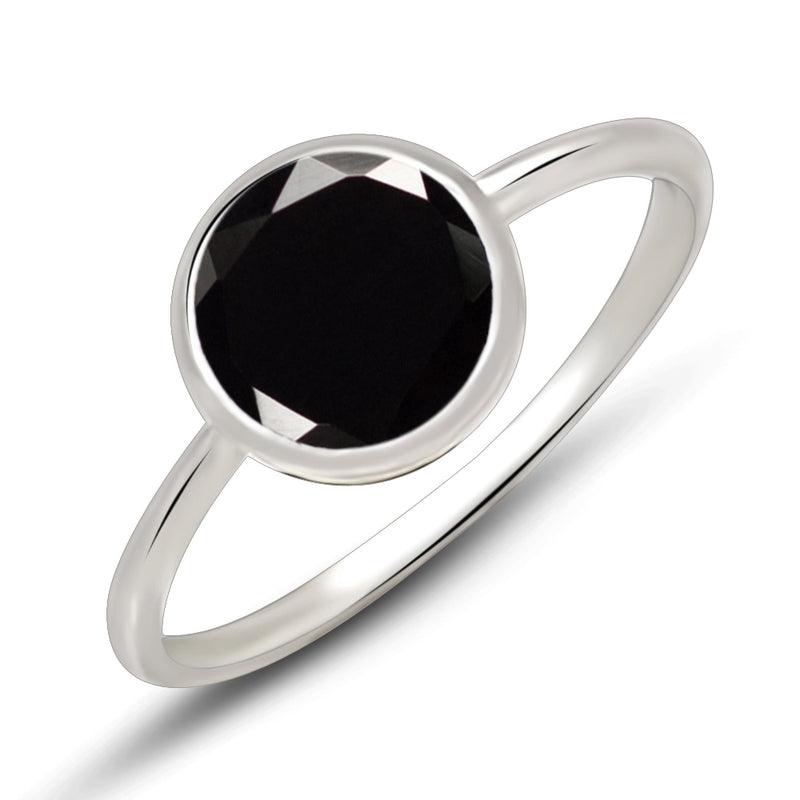 6*6 MM Round - Black Spinel Faceted Ring - CB-R826BS