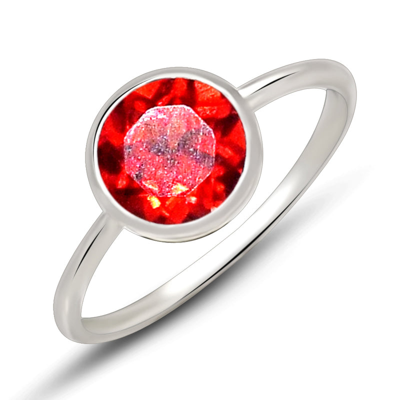 6*6 MM Round - Garnet Faceted Ring - CB-R826G