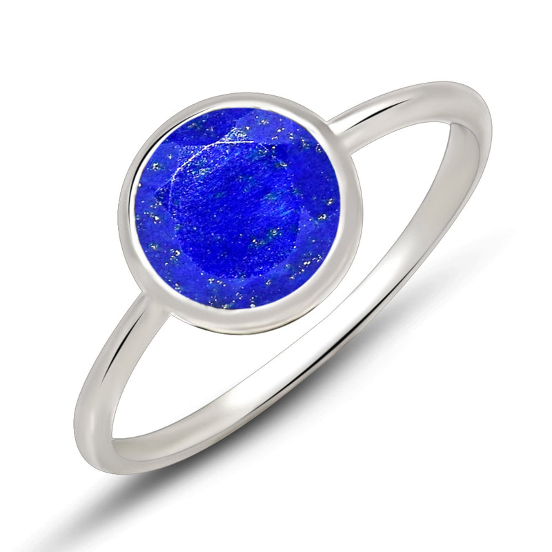 6*6 MM Round - Lapis Faceted Ring - CB-R826LP