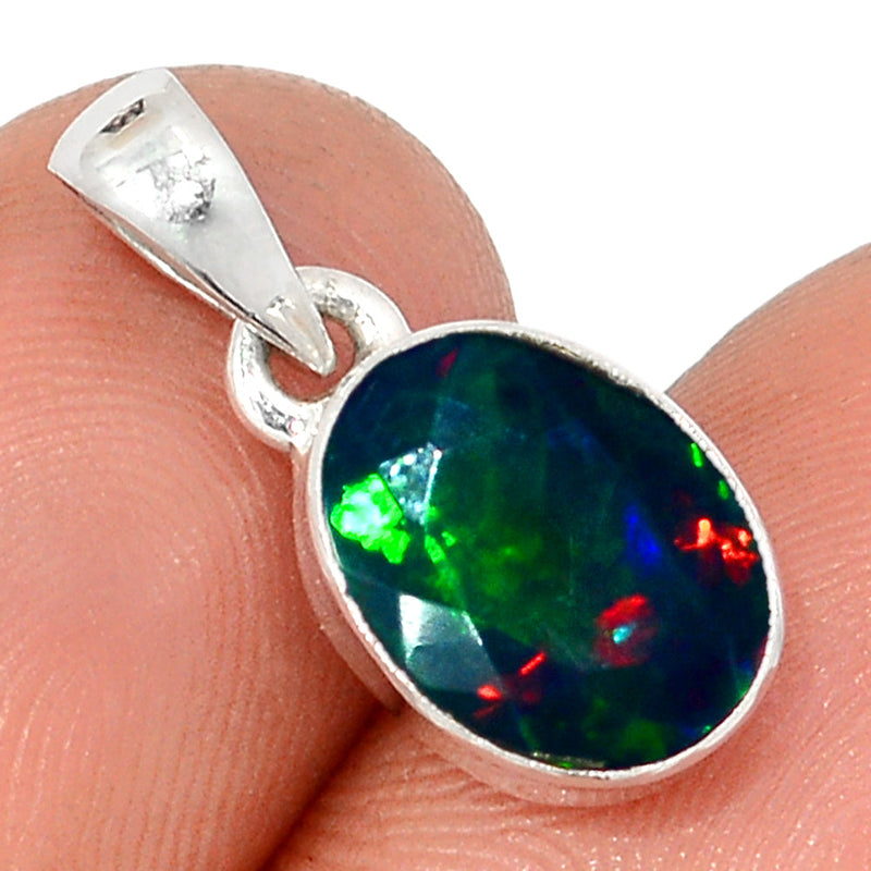 0.8" Chalama Black Opal Faceted Pendants - CBFP133