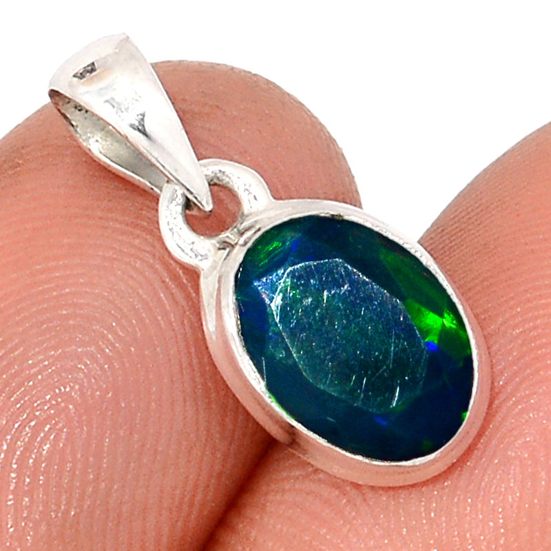 0.8" Chalama Black Opal Faceted Pendants - CBFP134