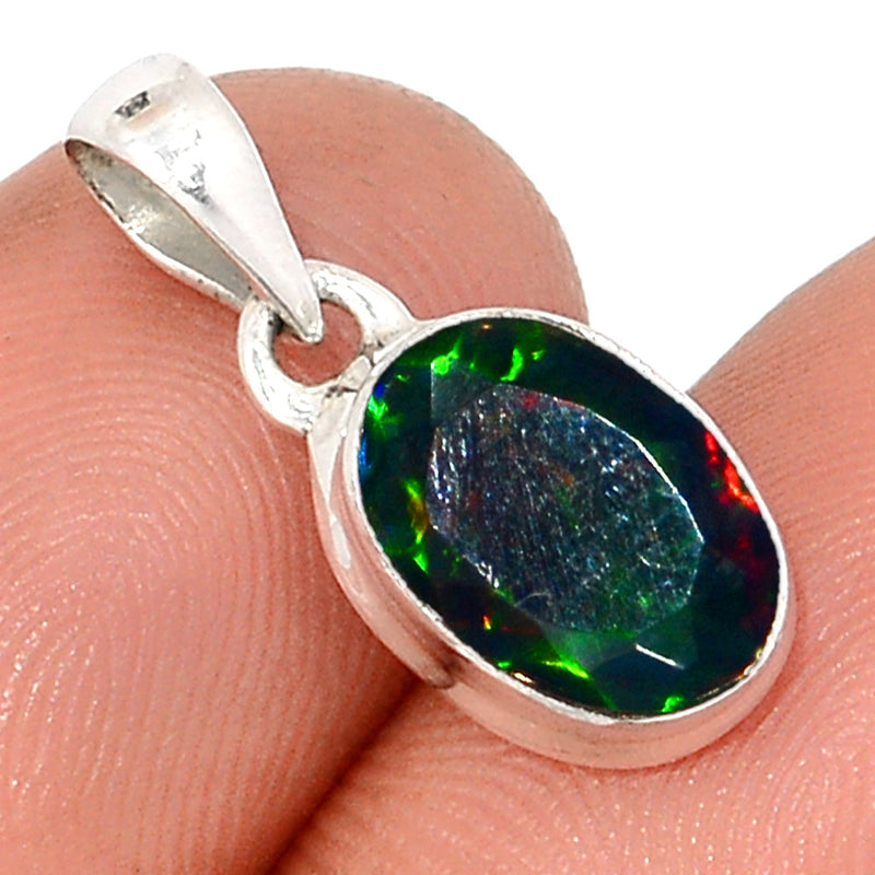 0.8" Chalama Black Opal Faceted Pendants - CBFP137