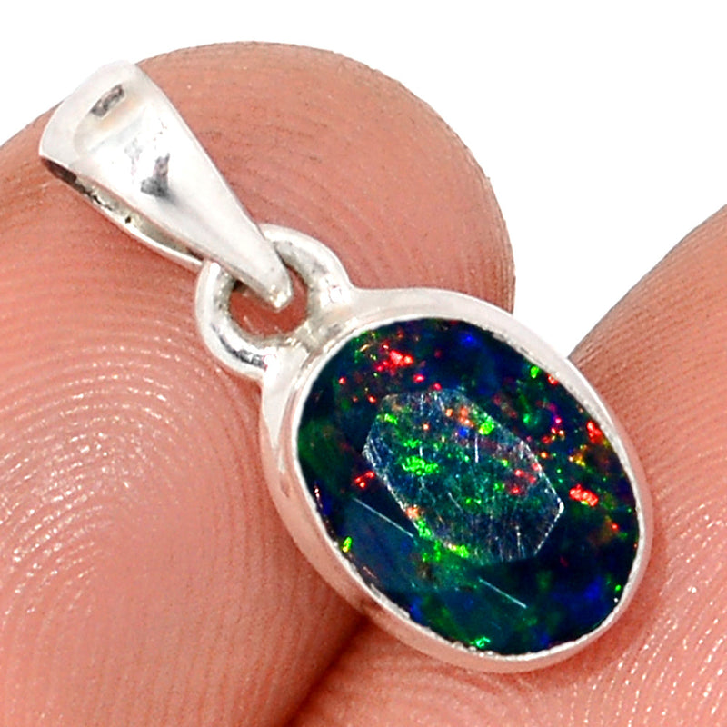 0.8" Chalama Black Opal Faceted Pendants - CBFP143