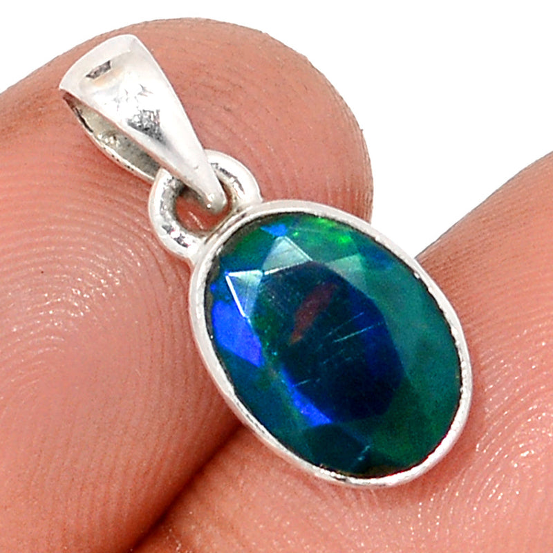 0.8" Chalama Black Opal Faceted Pendants - CBFP148