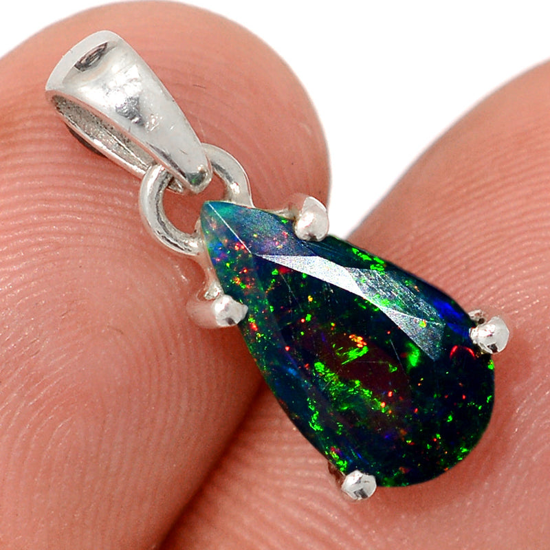 0.8" Claw - Chalama Black Opal Faceted Pendants - CBFP178