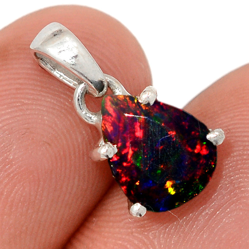 0.7" Claw - Chalama Black Opal Faceted Pendants - CBFP179