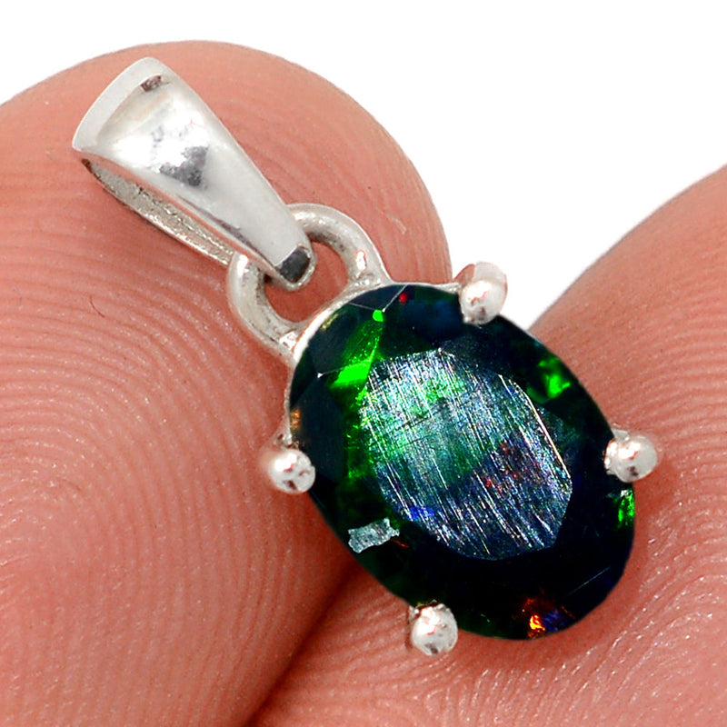 0.7" Claw - Chalama Black Opal Faceted Pendants - CBFP186