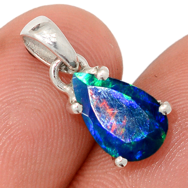 0.7" Claw - Chalama Black Opal Faceted Pendants - CBFP187