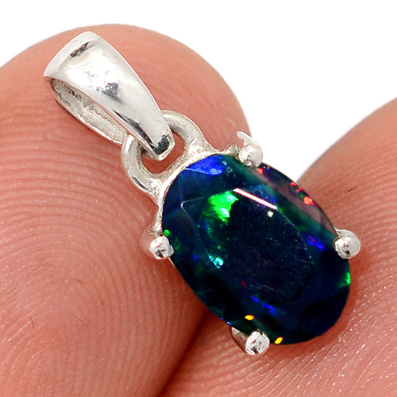 0.7" Claw - Chalama Black Opal Faceted Pendants - CBFP195