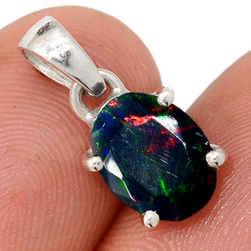 0.7" Claw - Chalama Black Opal Faceted Pendants - CBFP207