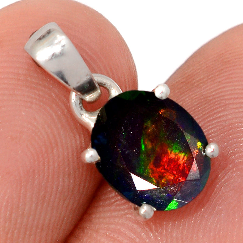 0.7" Claw - Chalama Black Opal Faceted Pendants - CBFP209