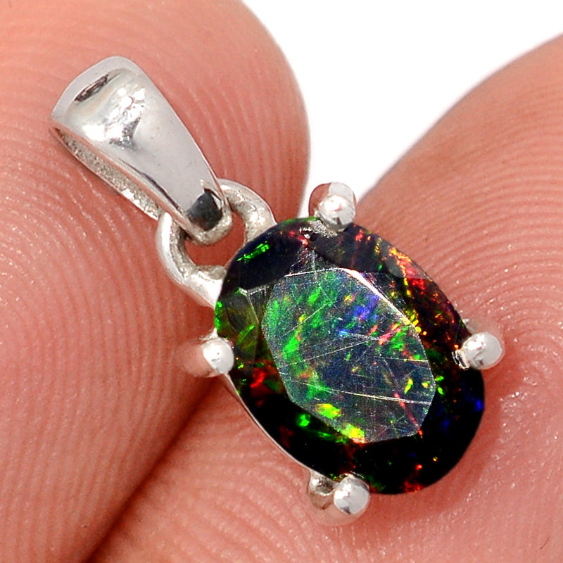 0.7" Claw - Chalama Black Opal Faceted Pendants - CBFP210
