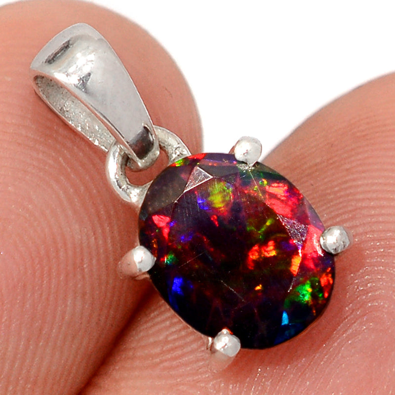 0.7" Claw - Chalama Black Opal Faceted Pendants - CBFP211