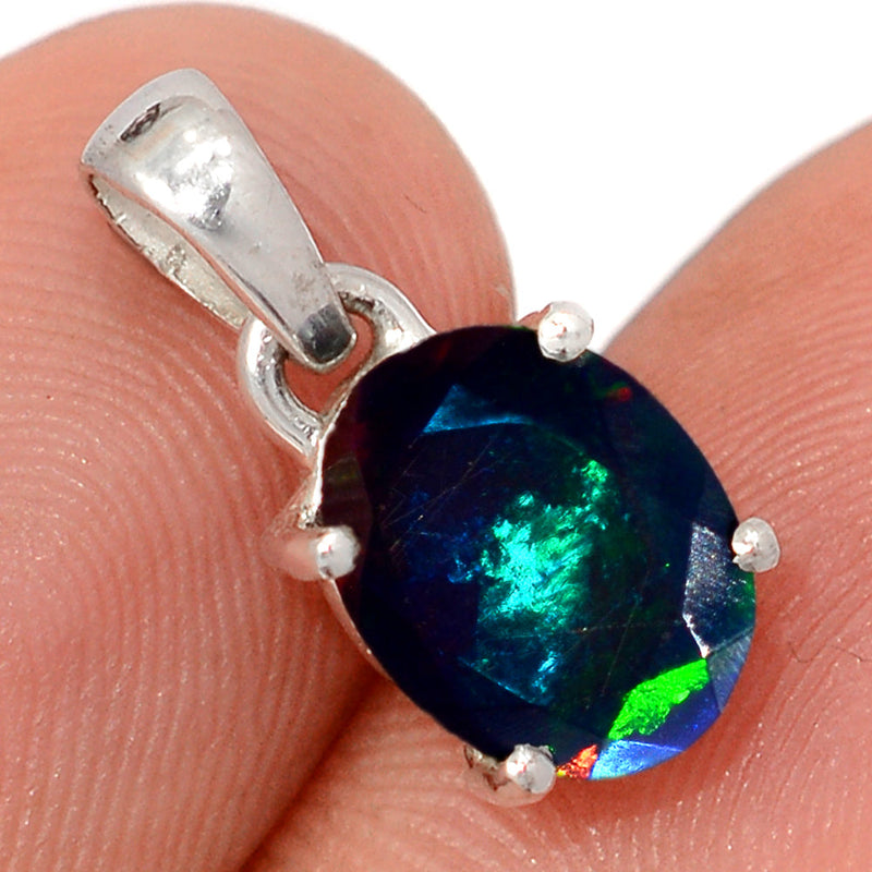 0.7" Claw - Chalama Black Opal Faceted Pendants - CBFP212