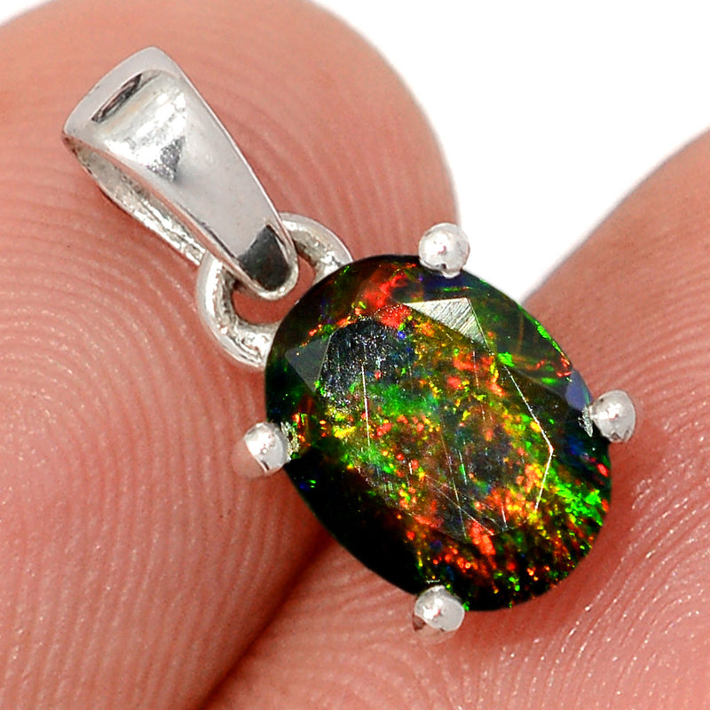 0.6" Claw - Chalama Black Opal Faceted Pendants - CBFP213