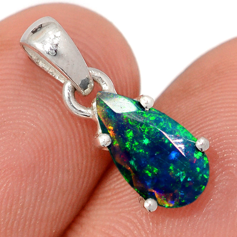 0.7" Claw - Chalama Black Opal Faceted Pendants - CBFP215