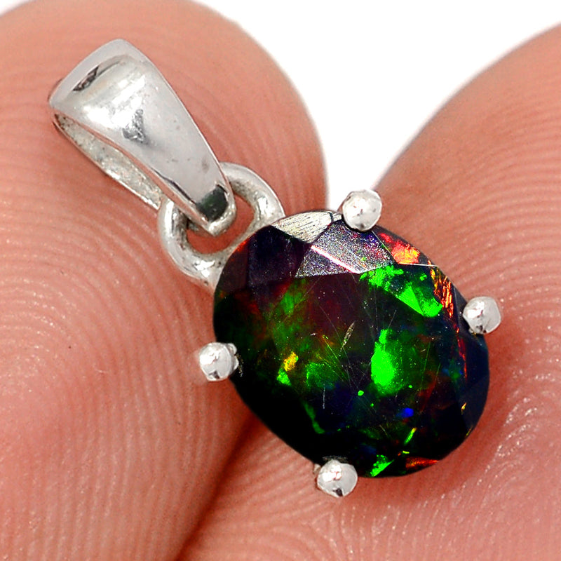 0.6" Claw - Chalama Black Opal Faceted Pendants - CBFP216