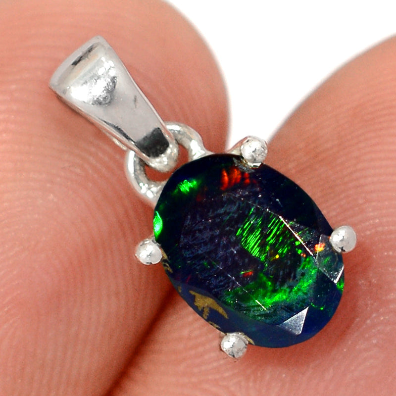 0.6" Claw - Chalama Black Opal Faceted Pendants - CBFP219