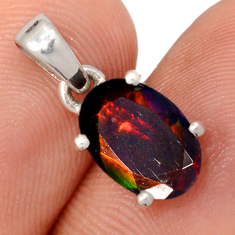 0.7" Claw - Chalama Black Opal Faceted Pendants - CBFP222