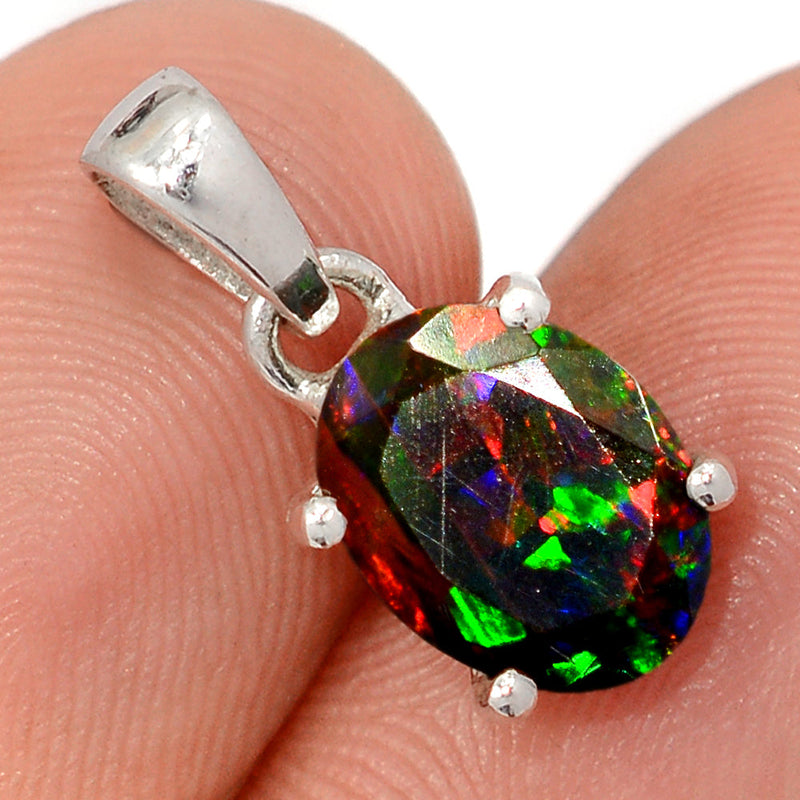 0.7" Claw - Chalama Black Opal Faceted Pendants - CBFP223