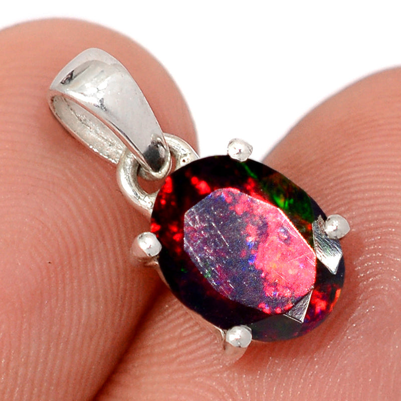 0.7" Claw - Chalama Black Opal Faceted Pendants - CBFP225