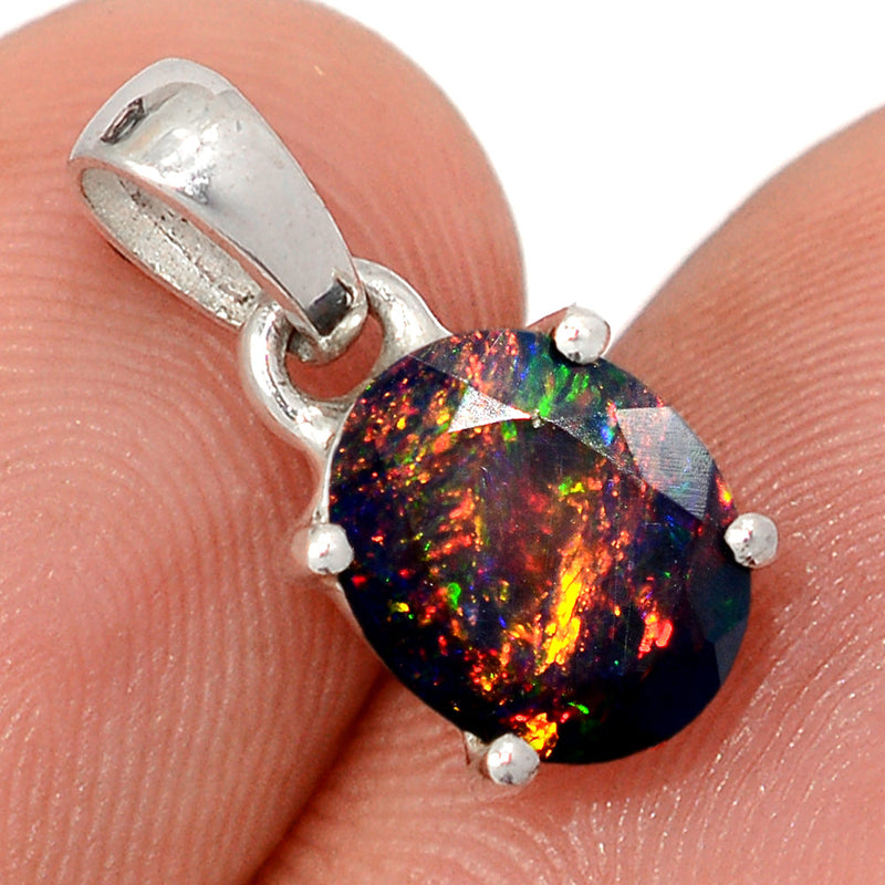 0.7" Claw - Chalama Black Opal Faceted Pendants - CBFP226