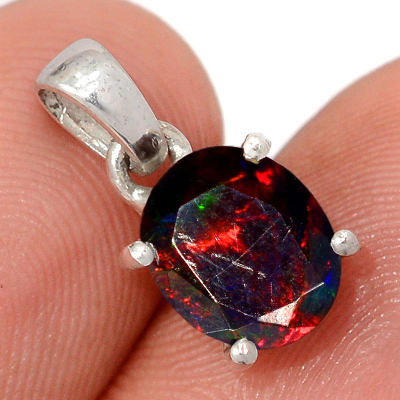 0.7" Claw - Chalama Black Opal Faceted Pendants - CBFP227