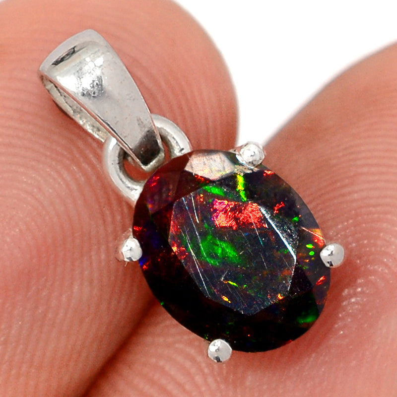0.7" Claw - Chalama Black Opal Faceted Pendants - CBFP228