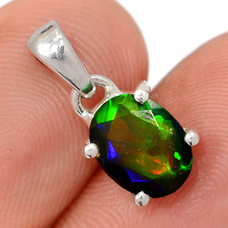 0.6" Claw - Chalama Black Opal Faceted Pendants - CBFP234