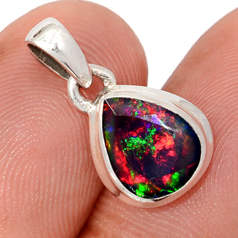 0.7" Chalama Black Opal Faceted Pendants - CBFP245