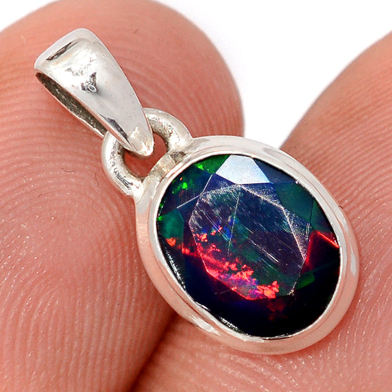 0.7" Chalama Black Opal Faceted Pendants - CBFP246