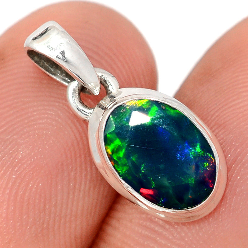 0.8" Chalama Black Opal Faceted Pendants - CBFP247
