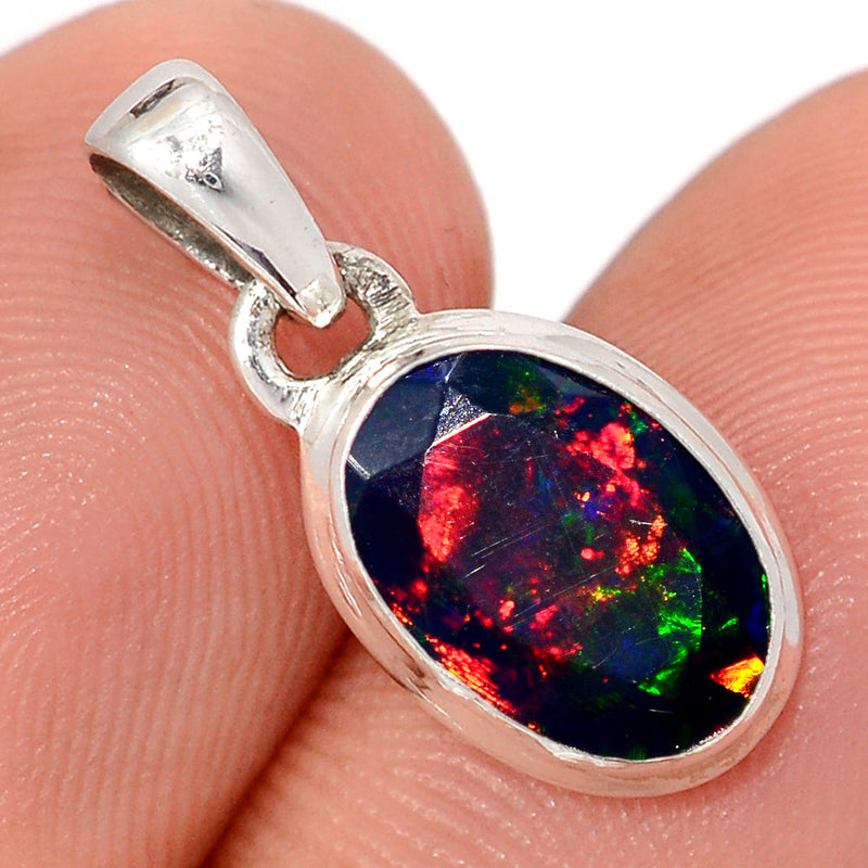 0.8" Chalama Black Opal Faceted Pendants - CBFP249