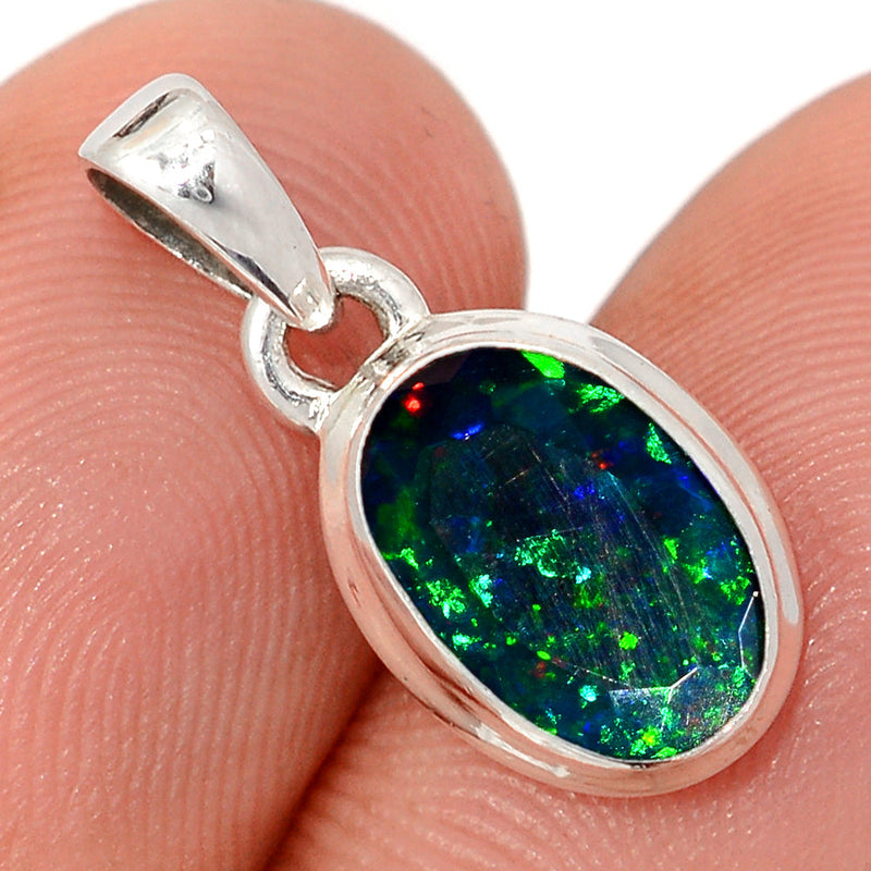 0.8" Chalama Black Opal Faceted Pendants - CBFP251