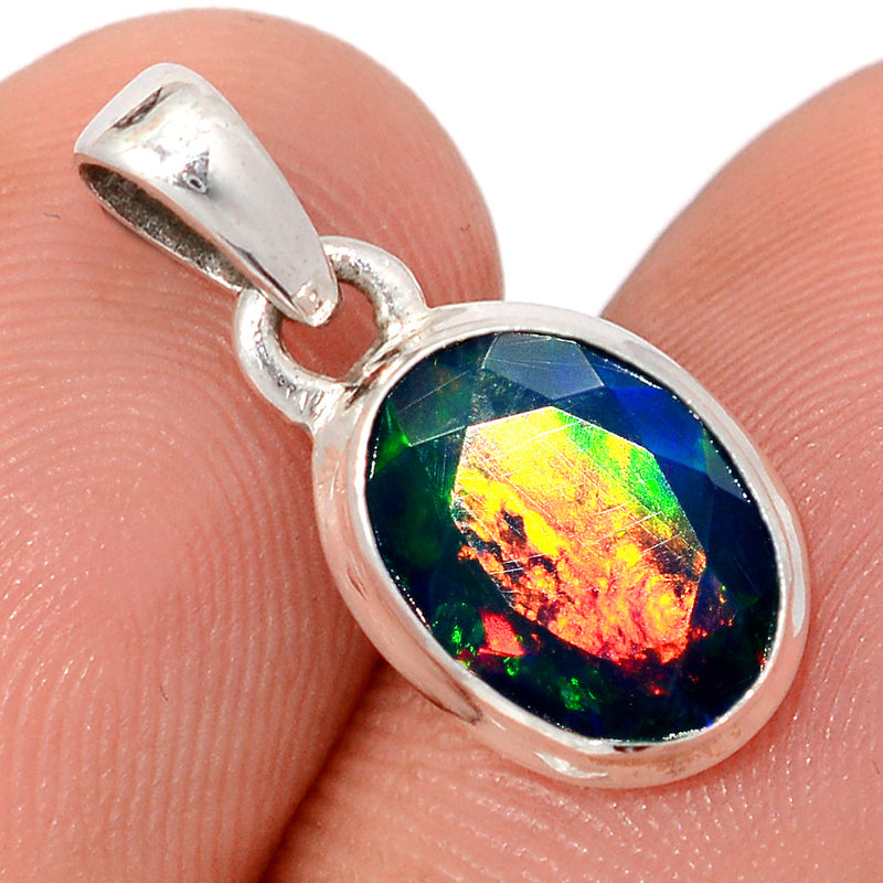 0.8" Chalama Black Opal Faceted Pendants - CBFP254