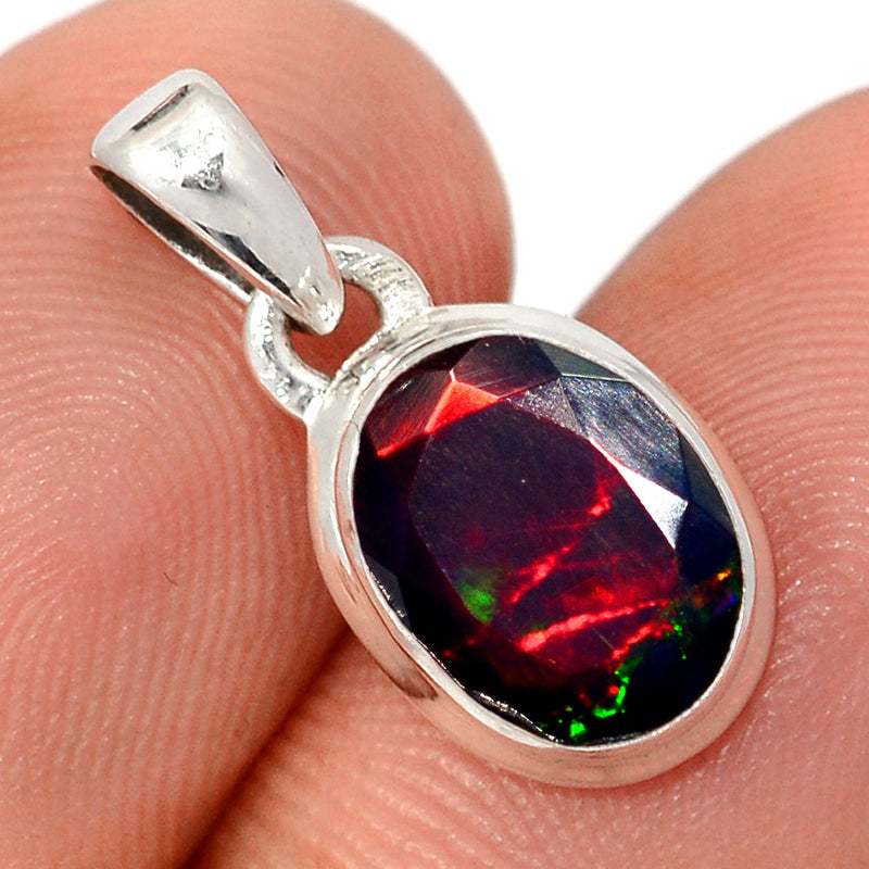 0.7" Chalama Black Opal Faceted Pendants - CBFP256