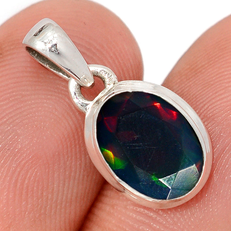 0.8" Chalama Black Opal Faceted Pendants - CBFP259