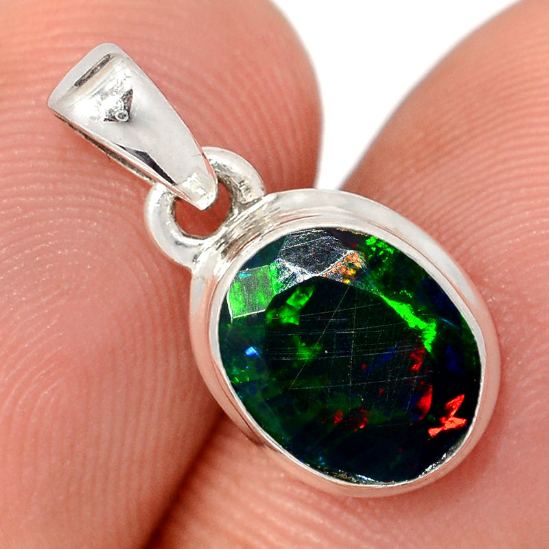 0.7" Chalama Black Opal Faceted Pendants - CBFP260