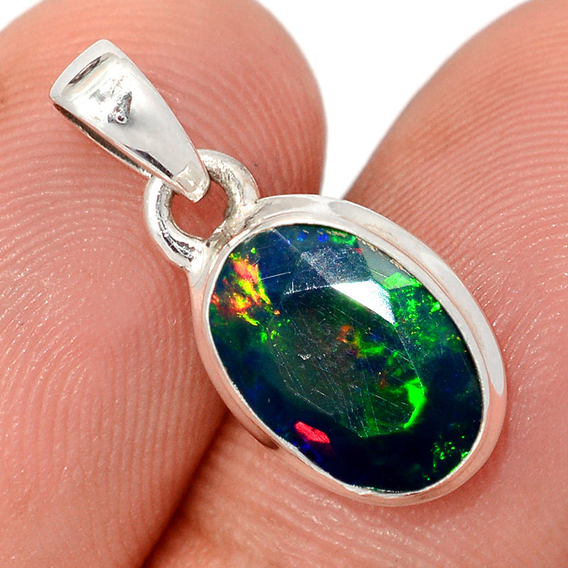 0.8" Chalama Black Opal Faceted Pendants - CBFP261
