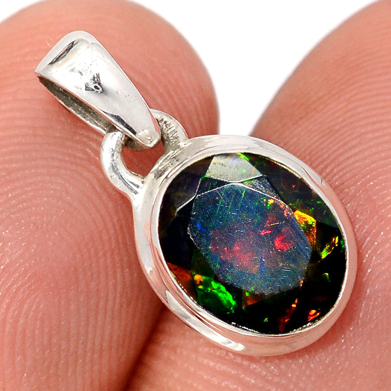 0.7" Chalama Black Opal Faceted Pendants - CBFP262